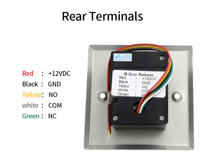 ประตูปุ่มกดออกปล่อยที่เปิดสวิตช์ไม่มี-com-nc-ไฟ-led-สำหรับการเข้าถึงประตูระบบควบคุมรายการเปิดสัมผัส