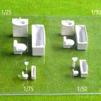 5sets/Lot Architecture 1:25 1:30 1:50 1:75 Scale Model Washing Room Furniture Bathtub Toliet Basinfor Indoor Design