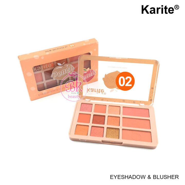 karite-อายแชโดว์-บลัชออน-พีช-nbsp-พาเลท-อายแชโดว์พาเลทท์-พาเลทอายแชโดว์-อายแชโดว์พร้อมบลัชออนในตลับเดียว-อายแชโดว์พาเลท