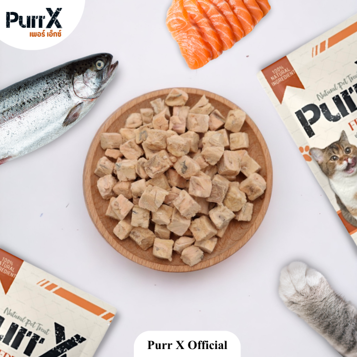 purr-x-ขนมฟรีซดรายแมวเกรดพรีเมียม-เซ็ทแซลมอน-5-ถุง-ขนาดรวม-500-กรัม-salmon-freeze-dried-500-g-ขนมแมว-ขนมสุนัข