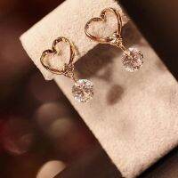 Love Zircon Pearl Stud Earrings Fashion Accessories Jewellery Shiny Korean Women Ear Earring New Style Elegant Charm Exquisite Ear Generous Temperament Retro Earrings Factory Wholesale