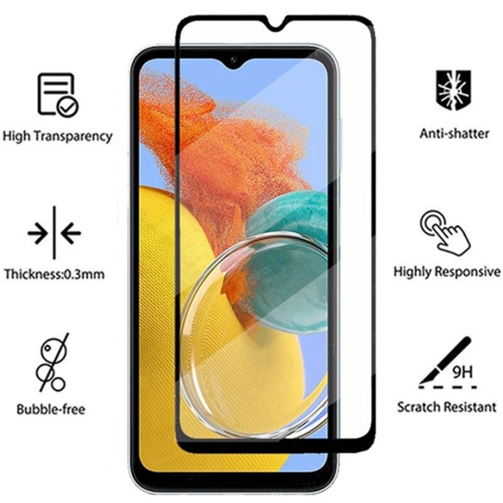 4in1-tempered-glass-for-samsung-galaxy-m14-screen-protector-camera-lens-protective-film-m33-m23-m53-m51-m21-m31-m13-5g-glass-tapestries-hangings