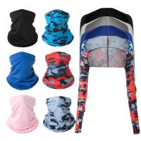 Ultra-thin Shawl Arm Sleeve Ice Silk Long Glove Breathable Sun Protection Anti UV Ice Hand Cover Outdoor Sport Glove Bandana Set Towels