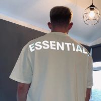 FOG FEAR OF GOD Double Line 3M Letters ESSENTIALS Reflective Short Sleeve High Street Style Loose Men and Women T-shirt