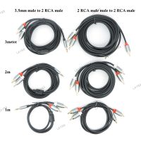 1/3/2m RCA Audio 3.5mm Jack male Jack 2RCA to 2RCA Male Cable Double AUX RCA Y Splitter connector For Amplifier Audio Wire YB8TH