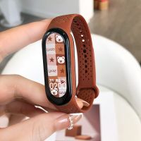 สายคาร์บอนไฟเบอร์สำหรับแถบ Xiaomi Mi 7สายรัดข้อมือ Nfc Smartwatch MIband 6สร้อยข้อมือซิลิโคน Correa Mi Band 4 5 3 6 8สายรัดอุปกรณ์เสริม