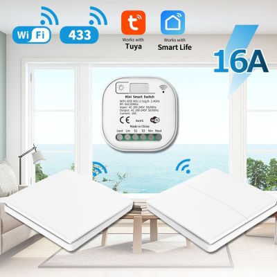 【CW】㍿  Tuya 16A WiFi 433MHz Powered No Battery Needed Wall Switches