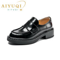 AIYUQI Loafers ผู้หญิงของแท้หนังฤดูใบไม้ผลิสไตล์อังกฤษรองเท้า Slip On Casual Office รองเท้าสำหรับสุภาพสตรีนักเรียน