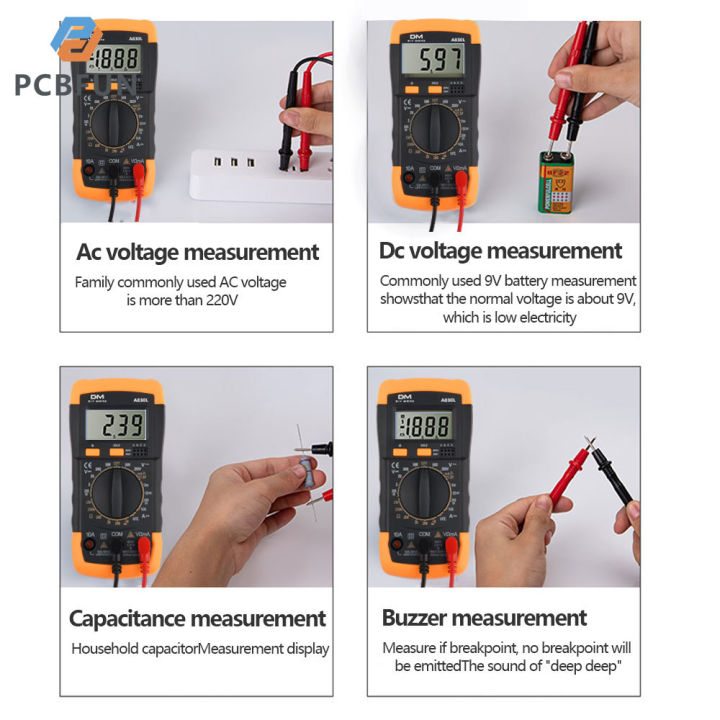 มัลติมิเตอร์แบบดิจิทัล-pcbfun-จำนวน2000แอมป์โวล์ตโอห์มเครื่องทดสอบแรงดันไฟฟ้าไดโอดกระแสมิเตอร์วัดไฟ-dc-ac-dc-แบบหลายตัวทดสอบมิเตอร์