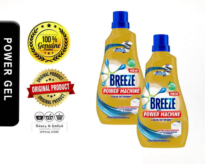 Breeze Power Machine Liquid Detergent Action Bula 1Liter B Set of 2