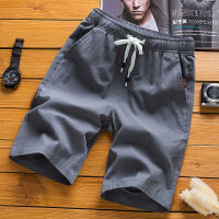 【cw】White Shorts Men Japanese Style Polyester Running Sport Shorts for Men Casual Summer Elastic Waist Solid Shorts Printed Clothing 【hot】