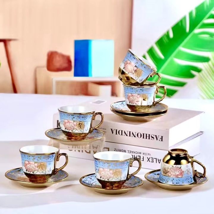 sy-shop-ชุดถ้วยน้ำชา-ชุดแก้วน้ำชา-แก้วน้ำชาเซรามิค-ถ้วยน้ำชา-แก้วน้ำชา-ชุบเซรามิก-สไตล์ยุโรป-1ชุด-12ชิ้น