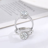 [COD] Kuaishou Xiaohongshu แหวน Moissanite จำลองสตรีแหวนแต่งงานหกกรงเล็บหนึ่งกะรัต