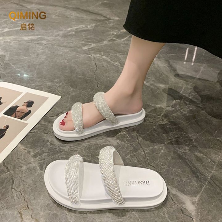 ขายดีที่สุด-ioztt2023-ladies-shoes-beach-slippers-slides-glitter-fashion-sandals-woman-flip-flops