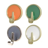 【YF】 5Pcs Kitchen Plastic Hooks No Punching Self-Adhesive Hook Door Behind The Bathroom Wall Sticky Round Bottom Dropship