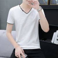 [COD] new mens short-sleeved t-shirt solid T-shirt foreign trade trendy brand Korean version large size advertising