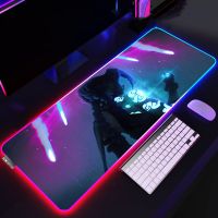 แผ่นแผ่นรองเมาส์ขนาดใหญ่เกม Lol Jinx RGB แผ่นรองเล่นเกม LED Deskmat แผ่นรองปูโต๊ะอุปกรณ์คอมพิวเตอร์ Mousepad Xxl เมาส์สำหรับนักเล่นเกมเกมคอมพิวเตอร์สำนักงานอะนิเมะ