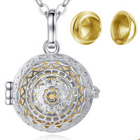 EUDORA Urn Cremation Pendant Flower Cage Locket Ash Holder Keepsake Capsule Necklace Hollow Ball DIY Jewelry k349n18