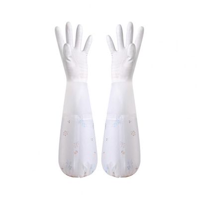 1 Pair Fashion Long Lasting Cleaning Gloves Anti-slip Palm Kitchen Women Dishwashing Handcare Gloves Cold/Heat Resistant Safety Gloves