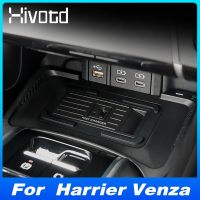 แผ่นแผงแท่นชาร์จเร็วที่ชาร์จมือถือแบบไร้สาย QI 15W อุปกรณ์ Hiasan Interior สำหรับ Toyota Harrier/ Venza 2021-2023