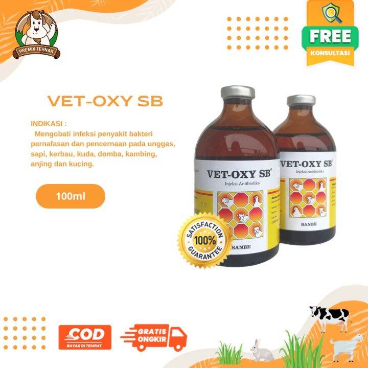 VET OXY SB 100ML Obat Infeksi Sapi Kucing Anjing Domba Kambing Unggas