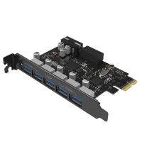 USB3.0 PCI Express Adapter 5 Port USB3.0 Expansion Card High-Speed Transfer PCI-E Desktop PC Expansion Card