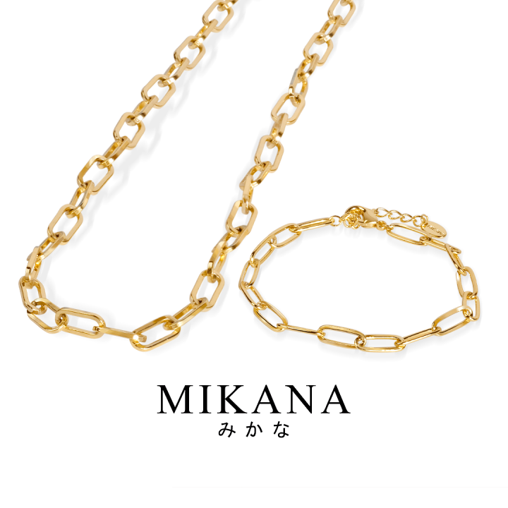 Mikana 14k Gold Plated Love Link Chain Jewelry Set Accessories Jewelry ...