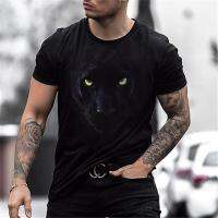 Summer Retro Mens T-shirt Animal Pattern T-shirt Pullover O-Neck Wolf Print 3D Plus Size Designer Top Black Casual Mens Wear