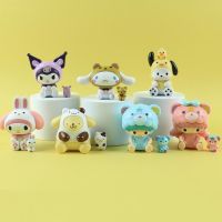 7ชิ้น/เซ็ตกอดคู่เล็กๆน้อยๆกล่องทึบของเล่นทำนอง Kulomi Cinnamoroll ตุ๊กตาฟิกเกอร์ PVC