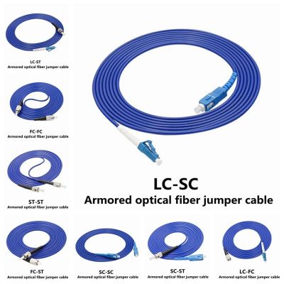 Armored optical fiber jumper SC to LC FC ST rat proof tensile single-mode single-core 2m/3m/5m/10m/20m pigtail extension Cable