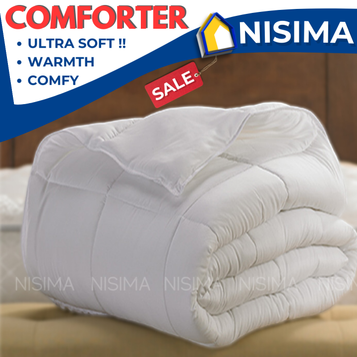 NISIMA Hotel Quality Comforter Type Cotton Quilt Thick White or Sage