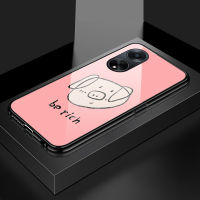 Case4you สำหรับ OPPO A1 5G F23 5G A98 5G การ์ตูนญี่ปุ่นสำหรับเด็กผู้หญิงชุดนางกระต่ายหมูปลอกเคสนิ่มกระจกนิรภัยขอบ