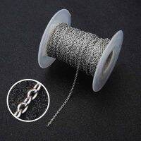 10 Yards/roll 1mm 1.5mm 2mm 2.5mm 3mm Width Silver Tone Stainless Steel Round O Link Chain for Necklaces Bracelet Jewelry Making