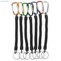 ☑┋﹍ Extendable Security Key Chain Holder Safety Coil Carabiner Rope Fishing Tools Pliers Ropes Belt Clip Hook For Camping Boating