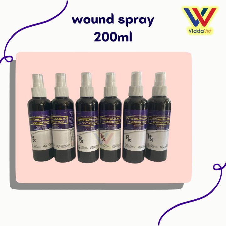 1 bottle 200ml wound spray gentian+violet for animals wounds Lazada PH