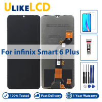 100% การซ่อมแซมที่สมบูรณ์แบบสีดำ6.82 "สำหรับ Infinix Smart 6 Plus X6823 X6823C ชิ้นส่วนจอสัมผัสแอลซีดีของเครื่องแปลงดิจิทัล