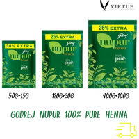 Godrej Nupur Henna 100% natural ผงเฮนน่า ผงย้อมผม เฮนน่าตามร่างกาย เฮนน่า ธรรมชาติ มี 3ขนาด 65 กรัม / 150 กรัม / 500กรัม