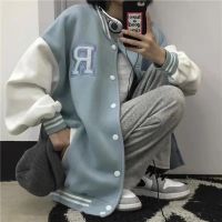 Womens Street Baseball Uniform 2021 New Trend Wild Casual Loose Jackets Spring Students Letter Embroidery American Retro Coat