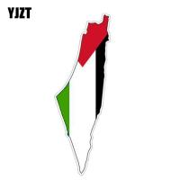 YJZT 4.2CM*12.5CM  Accessories Palestine Gazza Jews Flag Map Helemt Car Sticker Decal 6-1207 Electrical Connectors