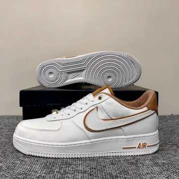 Nike air force one low 07 lux white gold beige hot sale