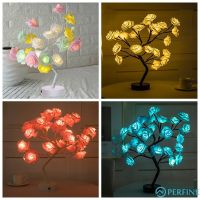 卍 biu LED lamp rose flower tree shape USB port and battery-powered decorative LED table lamp for party Valentines Day cl