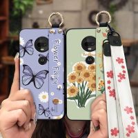 Soft Case Original Phone Case For MOTO G7/G7 Plus painting flowers Kickstand cute Wrist Strap Wristband cartoon Lanyard