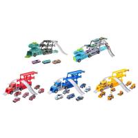 Dinosaur Truck Carrier Transformation Car Flexible Track Playset Toy Dinosaur Transport Carrier Truck with 3 Catapult Car Vehicles Dinosaur Track Cool Dinosaurs Cars Toys for Kids 3-7 benefit