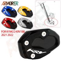 For KYMCO KRV180 KRV 180 2021 2022 Motorcycle CNC Aluminum Side Stand Enlarge Kickstand Enlarge Plate Pad Accessories