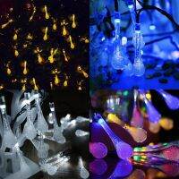 {Best-selling party decoration} 20/30/50 LED Raindrop Water Drop Fariy Light Garland Holiday String Light Solar Powered Multicolor Christmas Tree Crystal Lamp