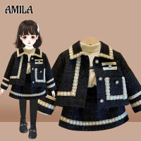 AMILA Girls winter quilted jacket + skirt two-piece set New Arrival Korean Style Girls Fashion Suit oig