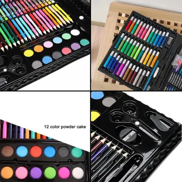 Kid Art Set Water Color Pen Crayon Coloured Pencil Powder Paint