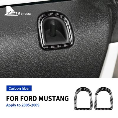 สติกเกอร์ติดปุ่มประตูรถยนต์แบบ AIRSPEED สติกเกอร์ตกแต่งด้วยคาร์บอนไฟเบอร์สำหรับฟอร์ดรุ่น Mustang GT 2005 2006 2007 2008 2009อุปกรณ์ตกแต่งภายใน