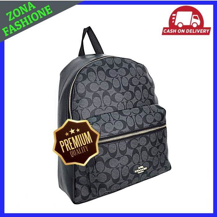 Authentic Coach Charlie Backpack Signature Big Grey Coach charlie