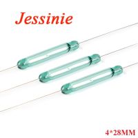 10Pcs 4*28mm Magnetic Reed Switch Sensor Normally Open DIY Green Glass 4x28MM NO Original Contact Induction